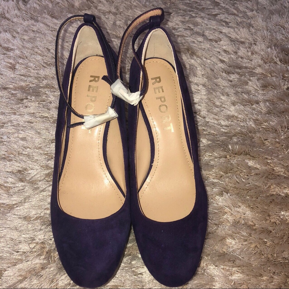 💜New Report Versatile Pumps Purple Suede Crafted Wedges💜 - Picture 1 of 4